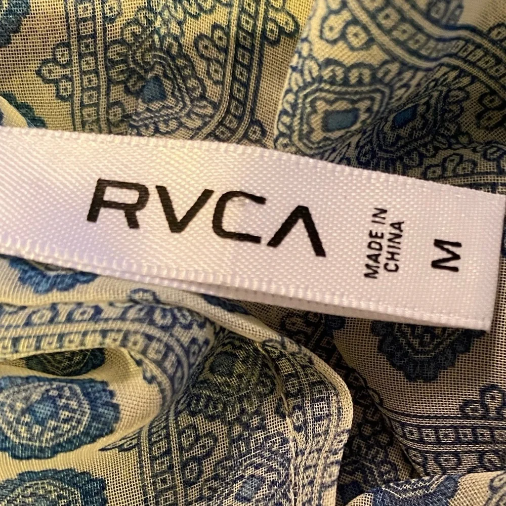 RVCA Sheer Long Sleeveless Button Down Top Or Cover Up Over Swimsuit/ Leggings - Picture 11 of 14